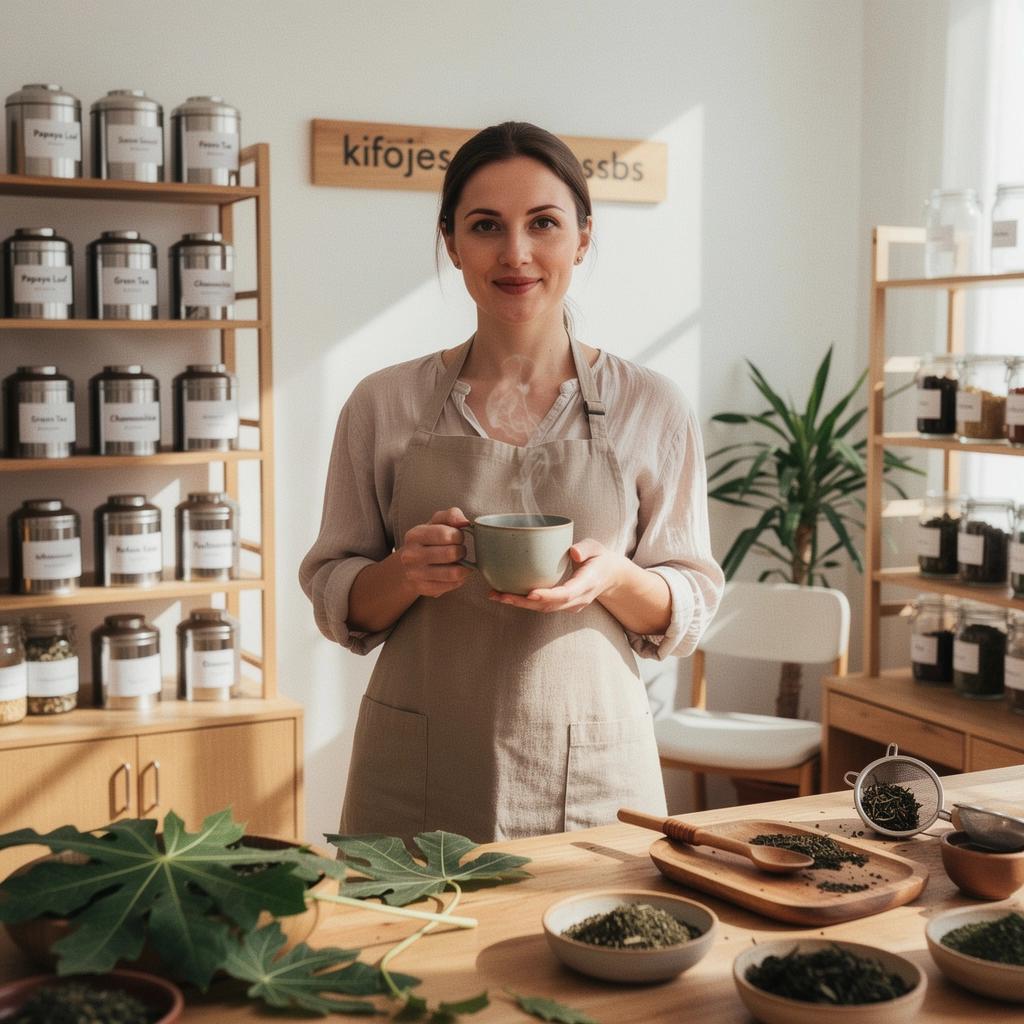 Zelený čaj s jemným trávnatým nádychom, servírovaný na drevenom stole.