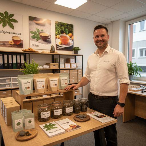 Relaxujúca scéna s čajom z papájových listov a exotickým ovocím na stole.